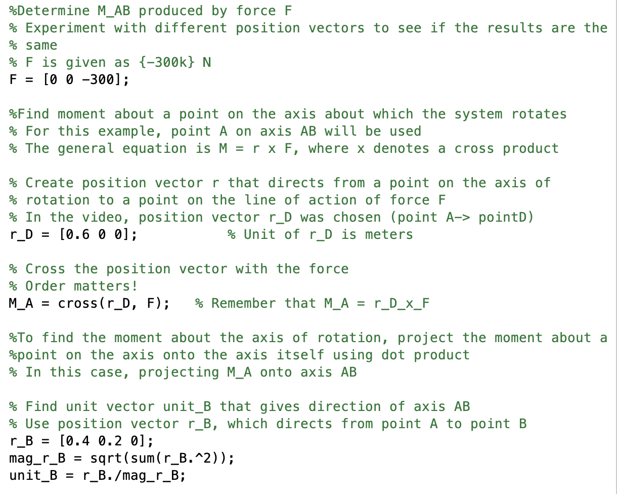 Example MATLAB Script